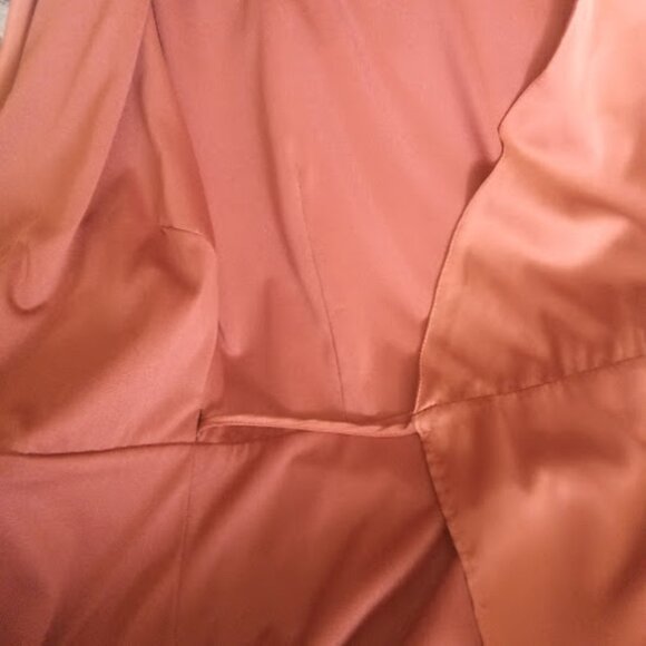 BALTIC BORN | Krystal Satin Wrap Maxi Dress Cinnamon Orange Flutter Sleeve Gown - Picture 9 of 14